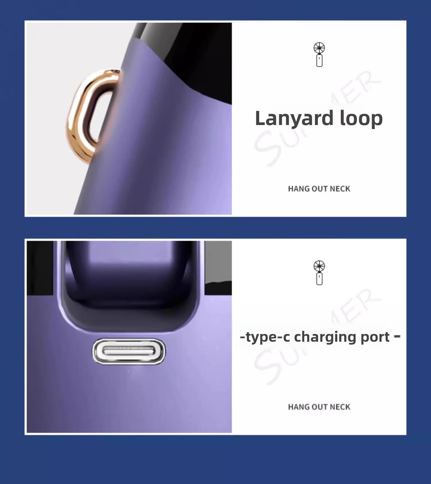 N15 handheld fan USB portable foldable rechargeable neck-hanging digital display desktop fan with long battery life and portable design