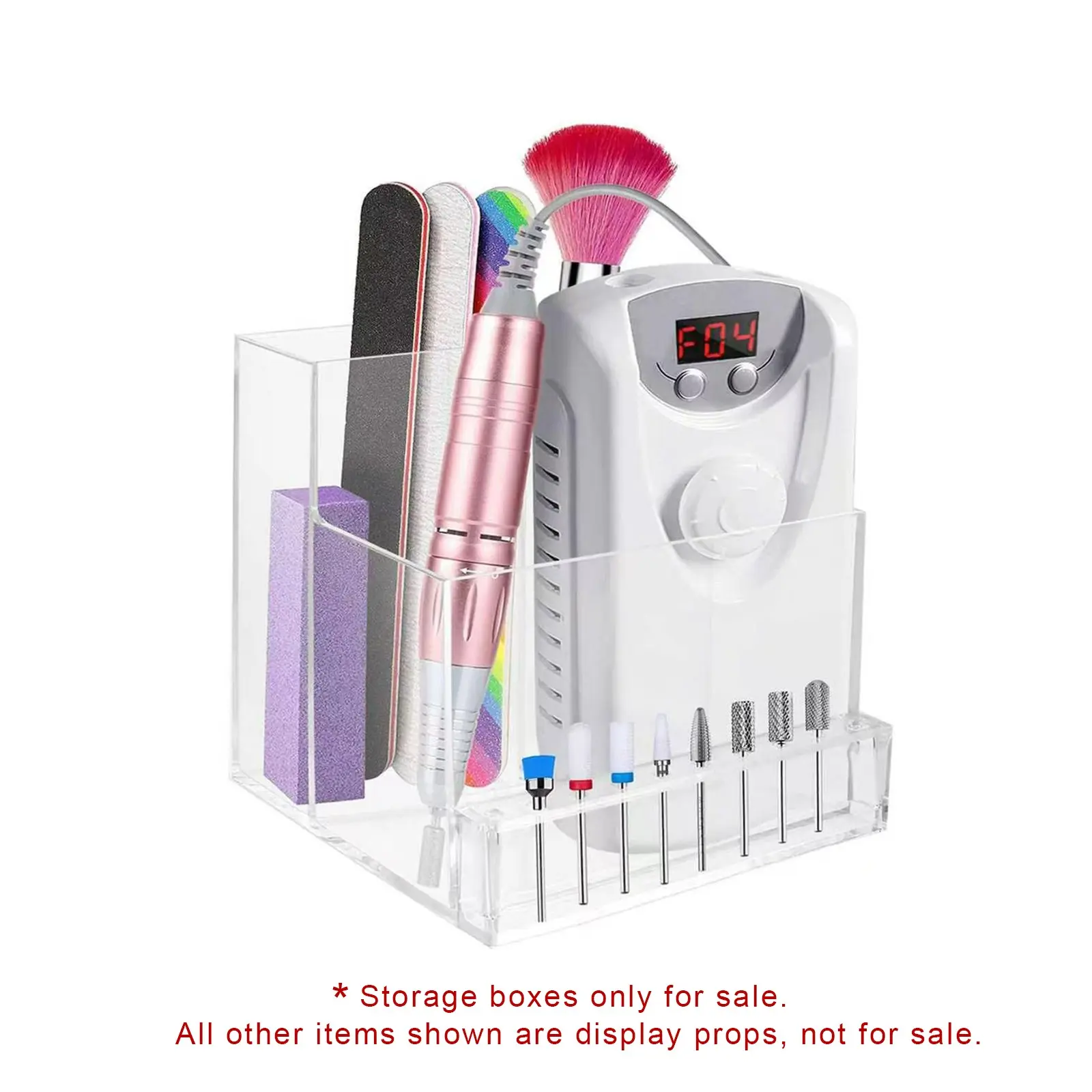 Nail Art Tool Storage Box, Multi-grid Nail Art Tool Organizer, Portable Nail Art Tool Storage Box for Home & Salon Use, Makeup Tool Organizer, Nail Polish Storage, Durable Plastic Organizers
