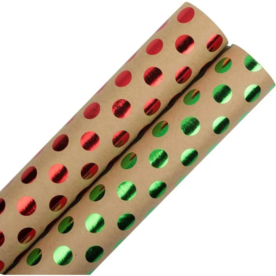 Red & Green Dots Kraft Set