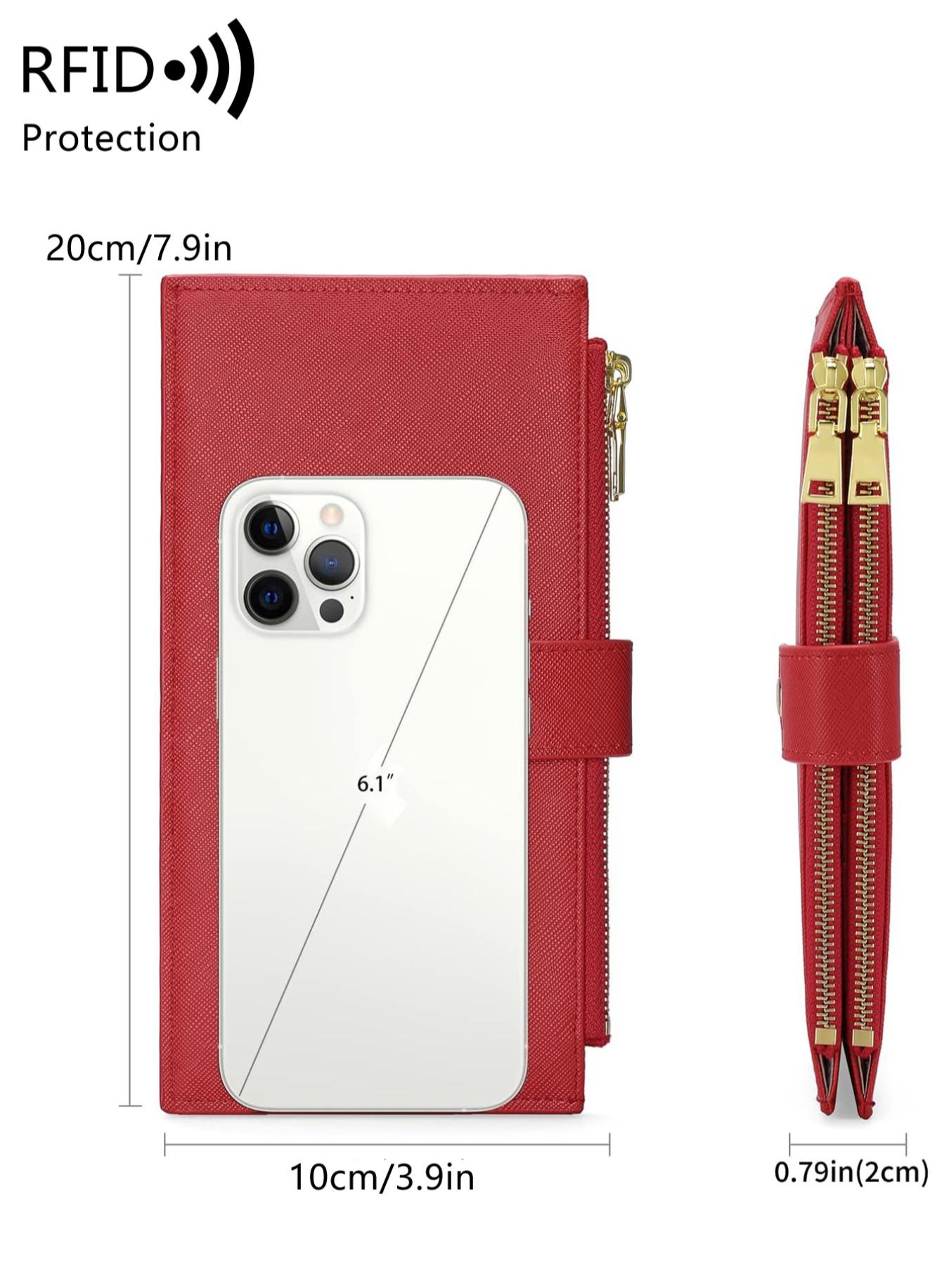 Women's Elegant Long Wallet, Casual Versatile Zipper Rfid Blocking Bifold Wallet, Multi Card Slot Wallet for Daily Use, Zipper Wallet Design