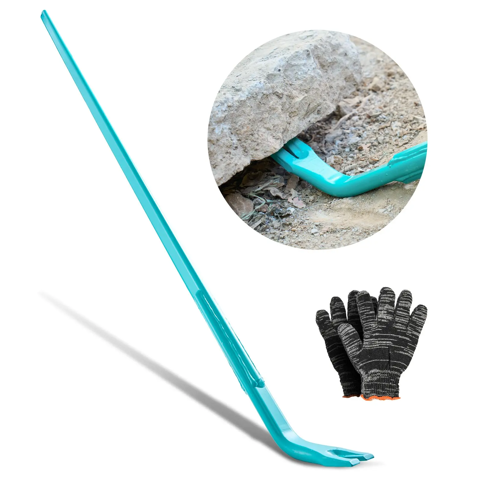 【DealsForYouDays】VEVOR Prylever Bar, 2000 lbs Weight Capacity, 52.5 Inch Heavy Duty Carbon Steel Handle Pry Lever Bar, 56 Inch Long Crowbar for Concrete, Demolition, Crowbaring, Ideal for Construction Industrial Use
