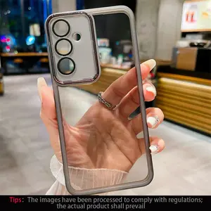For Samsung Galaxy A56 5G phone cases, lens film phone cases, durable soft rubber protective cases, fashionable phone accessories, smooth color semi transparent phone cases, frosted anti slip sides, multiple colors to choose from