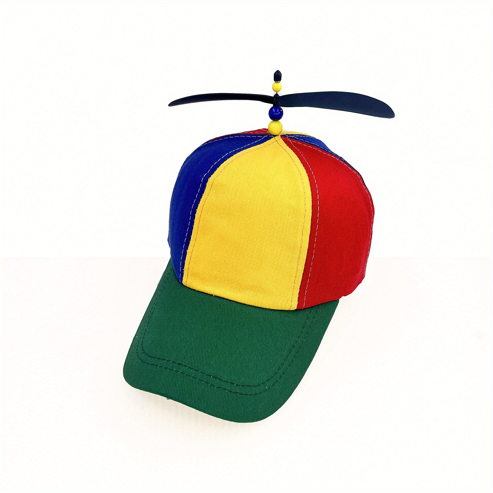 /European and-Border Creative Detachable Propeller Baseball Cap, Parent-Youngsters Sun Protection Bamboo Dragonfly Peaked Cap
