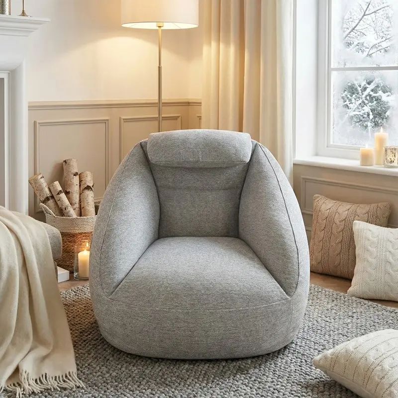 Nokaa Cloud Ergonomic Couch One Size Ash Grey – Compact Single Sofa for Living Room, Home Office, or Lounge, Modern Fabric Upholstered Seating with Soft Cushion, Stylish Accent Chair for Apartments