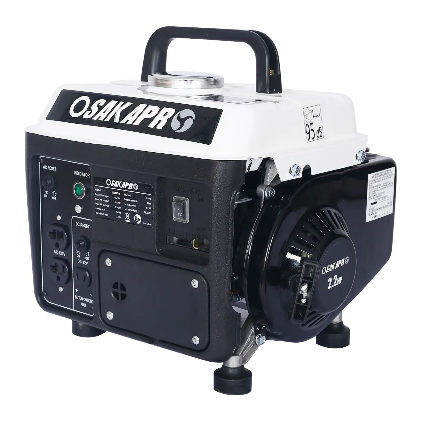 ARCH Portable Gas Powered Generator - Low-Noise EPA Compliant Portable Generator with Emergency Home Backup AC Power Supply for Camping, Jobsites, RV Tailgating, Home Decor Use, Rv Trips