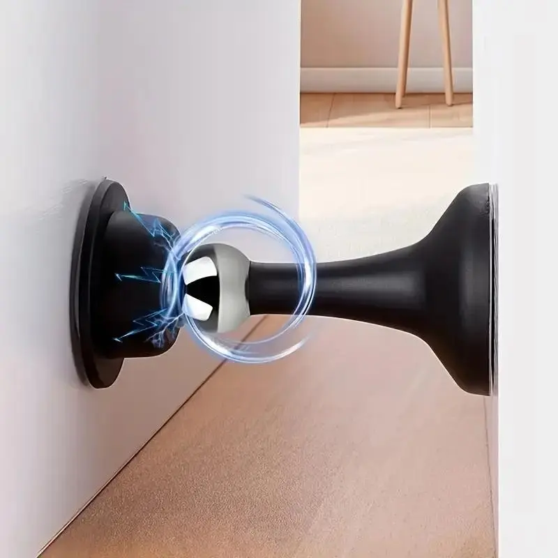 Home Magnetic Door Stopper, No Drilling Required, Strong Magnet, Quiet Bathroom Safety, Door Slam Stopper, Wind-Resistant Floor Plug, Easy Installation
