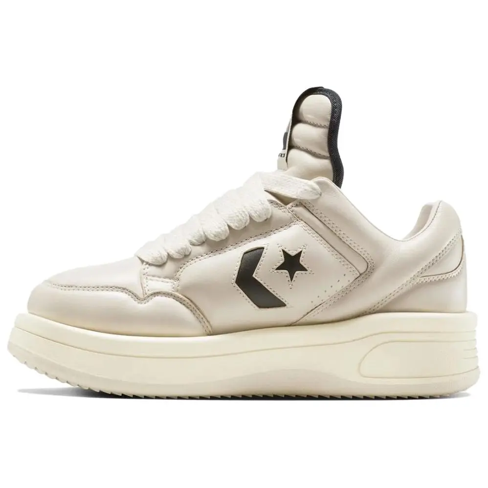 Converse × Rick Owens DRKSHDW Turbowpn Low Top Canvas Sneakers for Men and Women in Off-White Verifiable, with credentials and supporting global authentication