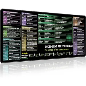 Excel Cheat Sheet Desk pad|excel  pad|Contains Excel Shortcut ,Lager  pad for Desk| XL(31.5 * 11.8in) Size|Desk mat for Keyboard and | Pads|?Anti-Slip?Smooth