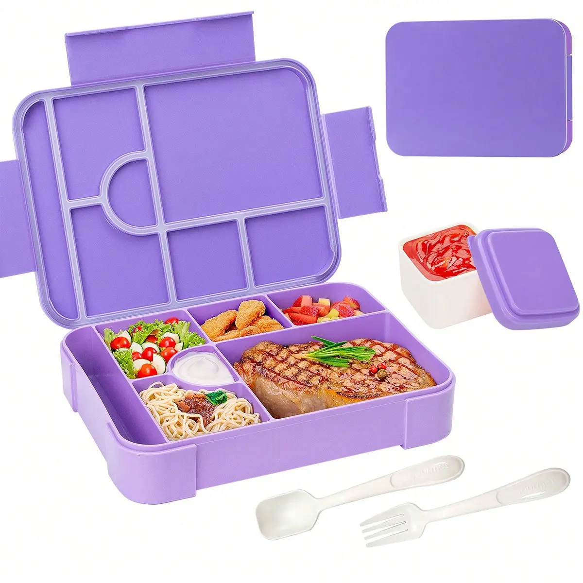 Large Capacity Lightweight Japanese Style Bento Lunch Box, Leak-Proof Divided Compartments, Reusable Portable Food Container, Ideal for School, Office, Picnic, Travel