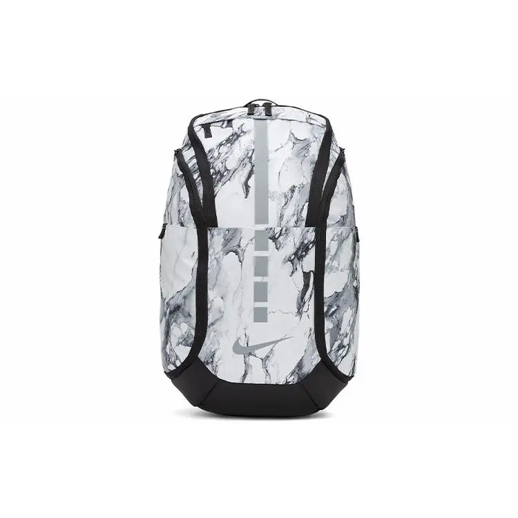 Nike Hoops Elite Pro Basketball Backpack for Men and Women – Sporty Dual-Zip Design in White, Black, and Silver