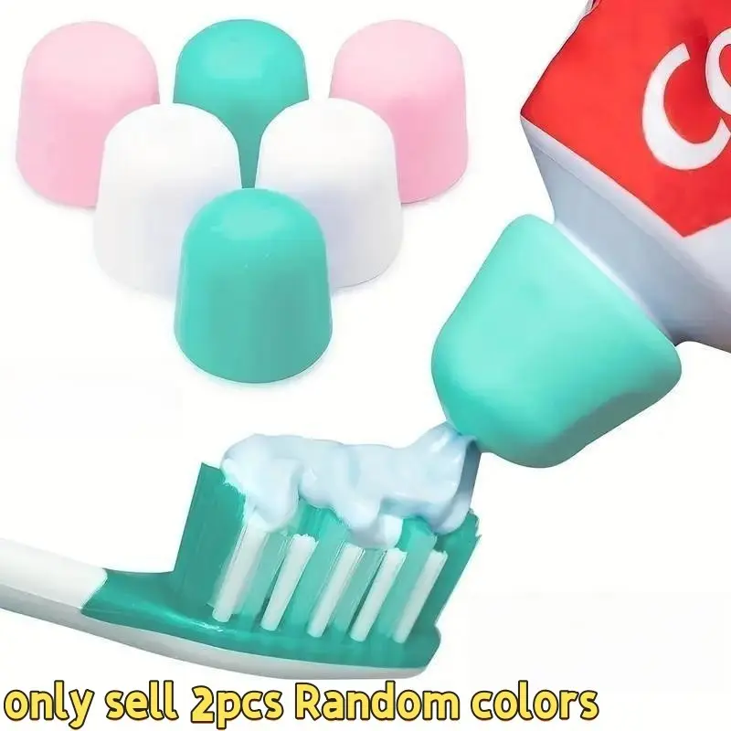 2-Pack Self-Closing Toothpaste Caps, Silicone Dust-Proof Toothpaste Dispenser Covers, Leak-Proof Bathroom Accessories