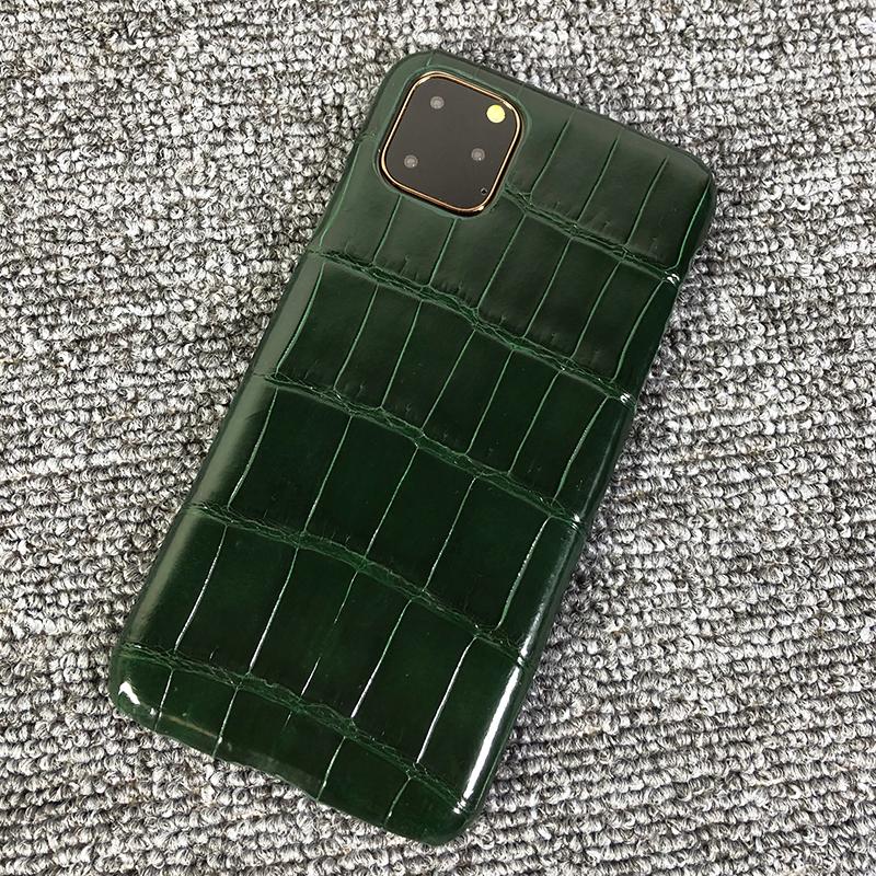 Skin Case For iPhone 12 13 14 15 16 17 Pro Max Gentlewoman Crocodile Pattern Protective Cover