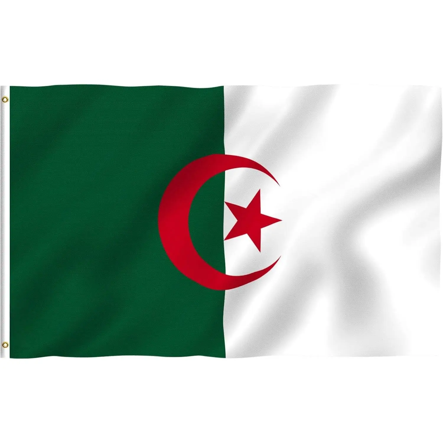 Anley Fly Breeze 3x5 Feet Algeria Flag - Vivid Color and Fade Proof - Canvas Header and Double Stitched - Algerian Flags Polyester with Brass Grommets 3 X 5 Ft