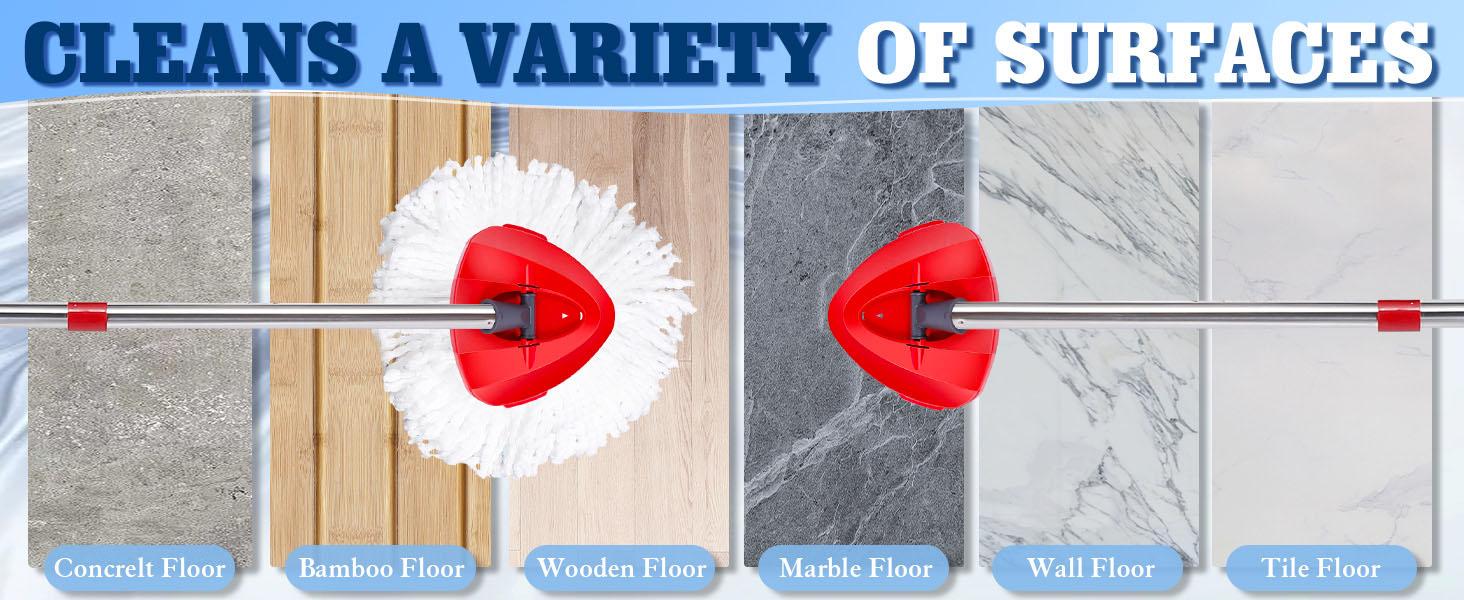 Spin Mop Head Replacement Set – 4 Pack Microfiber Mop Refills for O Cedar 1-Tank System, Shower Floor Scrubber for Wood Tile Marble