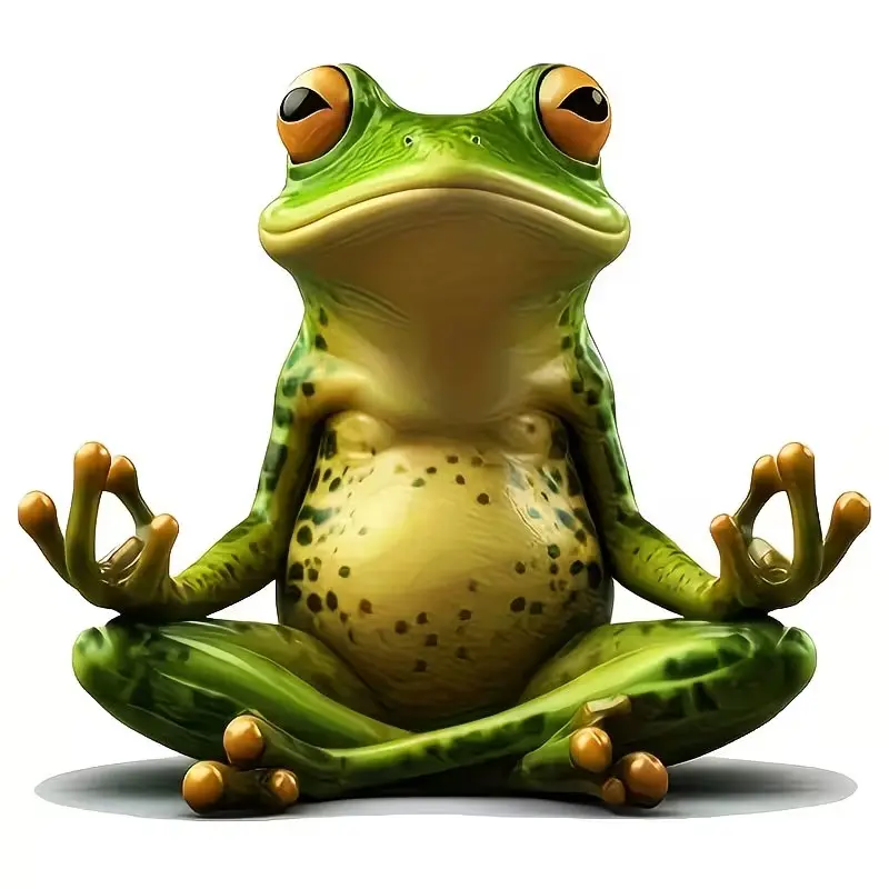 1pc Meditating Green Frog Vinyl Sticker – Cute Cartoon Decal for Cars, Trucks, SUVs, Laptops & Water Bottles | Scratchproof, Waterproof Window Decor, Self-Adhesive Design Automotive Decals