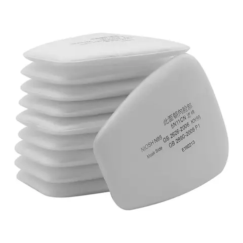 5N11 Dust Filter Cotton, Effective Filtration, Compatible with 3M 6001/6200/7502/6800 Respirator, for Chemical Spraying & Painting, Gas Mask Replacement Accessories