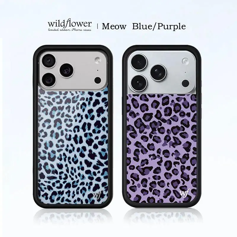 Wildflower ins Blue Purple Meow  Case for  17  15 14 13 12 Pro Max Plus WF Fashion Leopard    vertical stripe  zebra Dual SIM Stylus-Enhanced Android lightweight transparent acrylic large hole 360-degree rotating stand bloque colores gift phone tpu