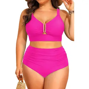 Yonique Women Plus Size High Waisted Bikini - Two Piece Swimsuit U-Wire Cutout Tummy Control Bathing Suit 2026 Swimwear DealsForYouDays
