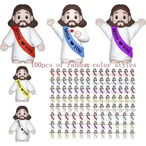 100 Mini Jesus Figurines, Creative Decorative 'jesus Loves You' Desk Decor, Religious Gifts for Easter, Christmas, Thanksgiving, New Year, Church Events