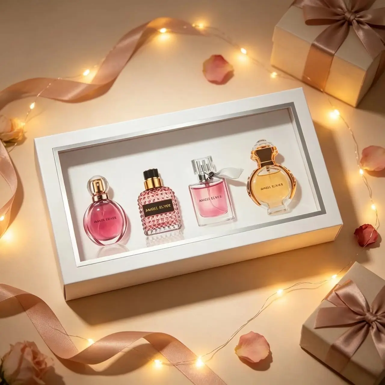 Angel Elves 4-Piece Perfume Gift Set for Women, Long-Lasting Scents, Floral & Fruity Fragrance Kit, Perfect for Holidays & Birthdays, Fragrance Beauty Set