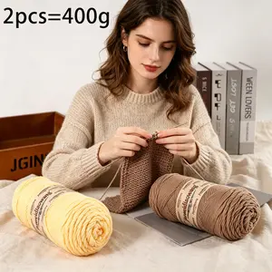 2pcs/400g Heavy Wool Yarn Balls, 200g Per Roll, Multiple Colors, Ideal for Knitting and Crocheting, Perfect for Sweaters, Scarves, Hats, Blankets