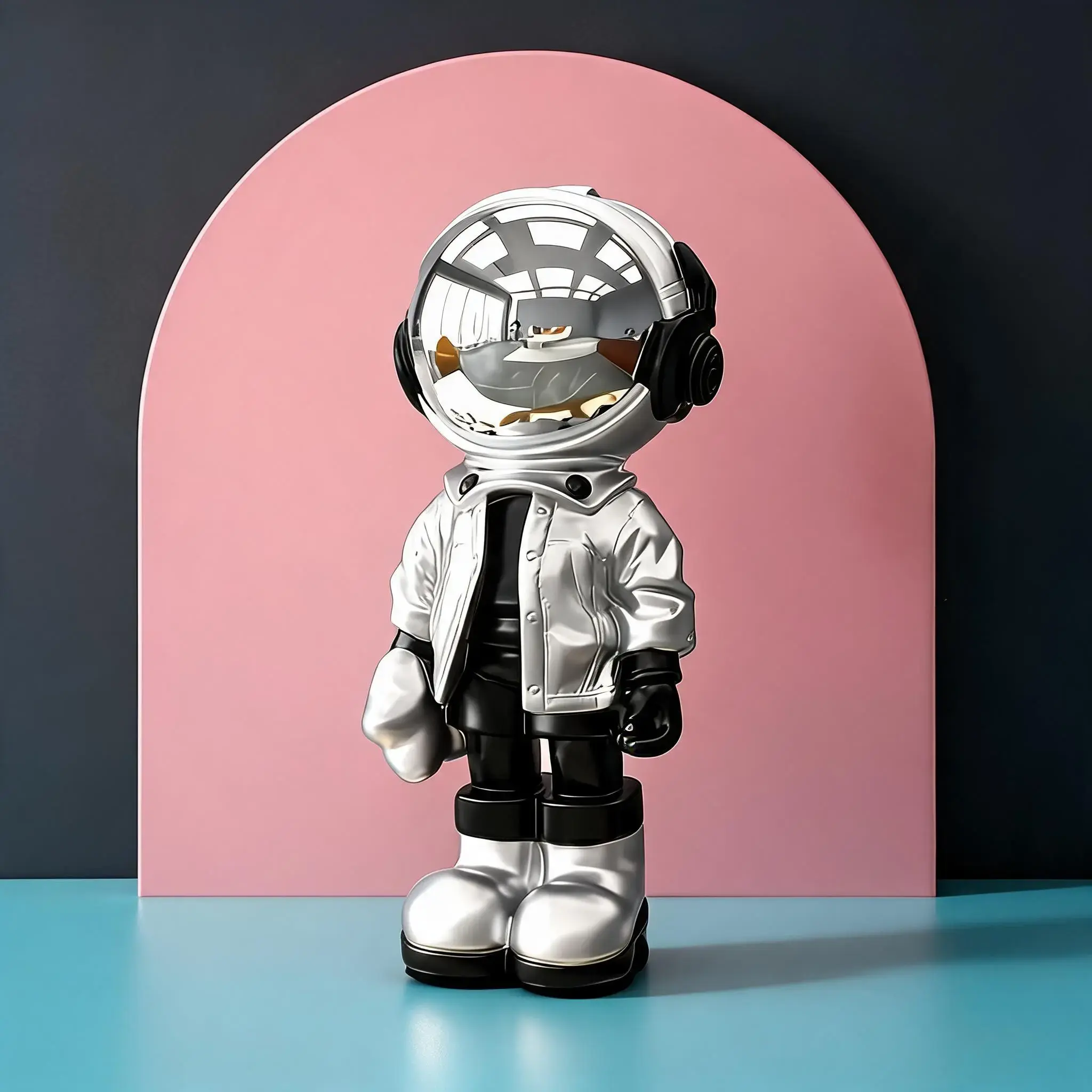 Gold Astronaut Statue Figurine - Resin Space Theme Decor for Home & Office Desk, Unique Gift for Sci-Fi Lovers, Home Decor Ornaments, Decoration Figure, Decorative Figures, Figurines Decor, Indoor Home Decoration