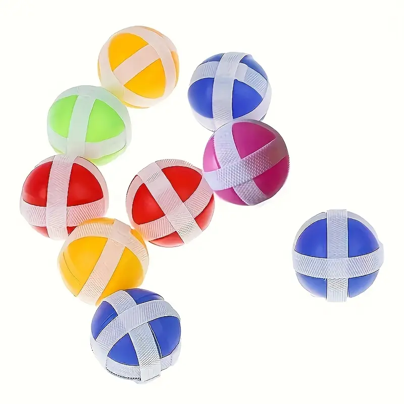[Sticky Ball Plate] 10/12/20pcs Children's Sticky Ball Plate for Male and Female Parent-Child Outdoor and Indoor Sports - Target Throwing Toy, The Color of The Ball Is Random