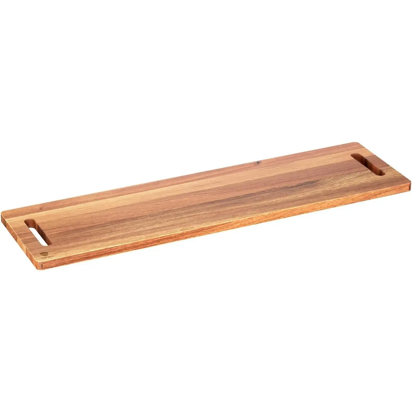 32" Acacia Wood Charcuterie Board with Built-In Handles, Extra Long Kitchen Platter for Cheese, Meat & Appetizers, Ideal for Gatherings, Handles Built-In