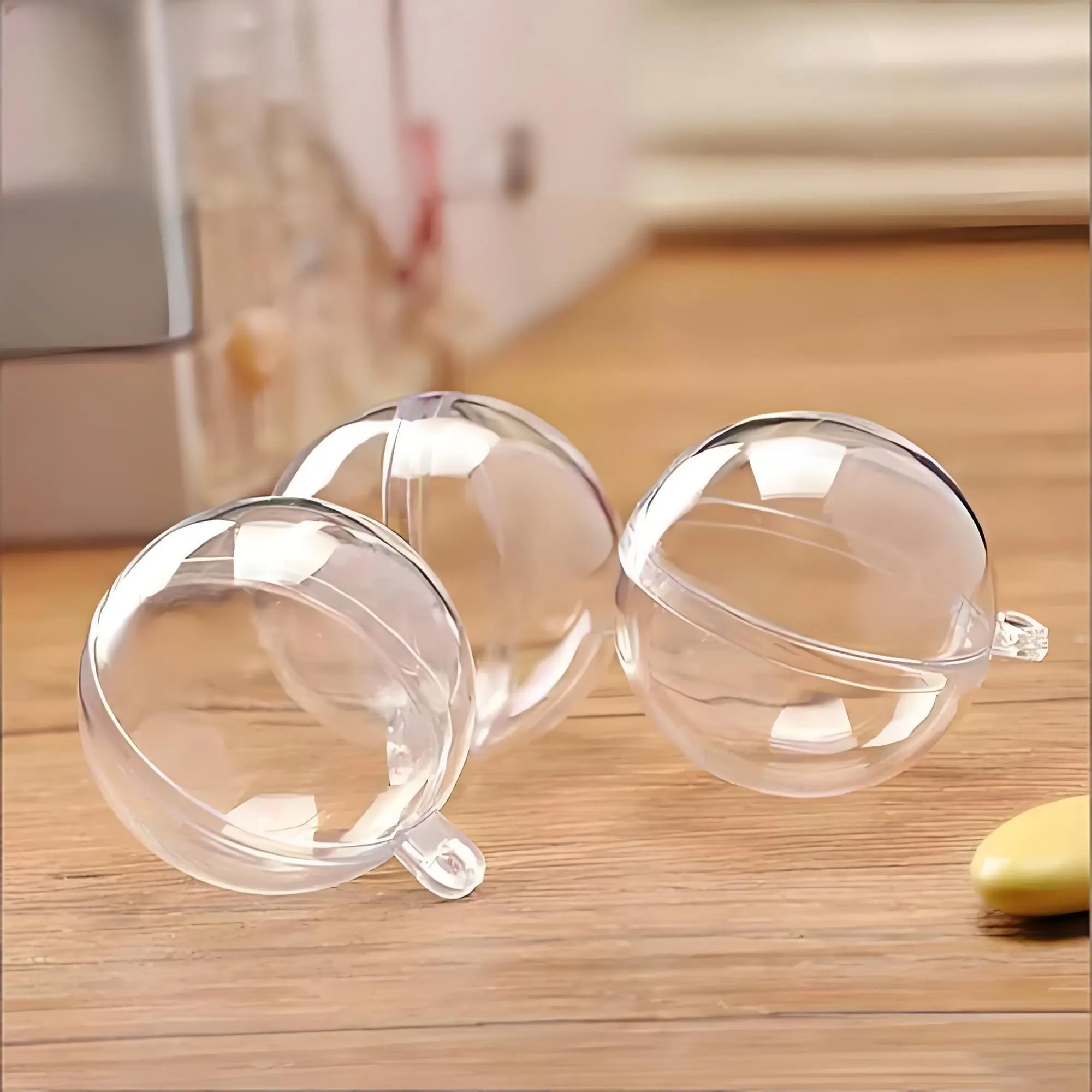 5pcs Acrylic Transparent Balls, 6cm/2.36inch, Reusable DIY Decorative Ornaments, Perfect for Christmas, Halloween, Weddings, Birthdays