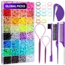 32 Colors Small Hair Rubber Bands, 16 Styling Tools, 2000 Pcs Elastic Hair Ties, Mini Bands with Elastic Cutter, Hair Accessories for Girls #GLOBAL PICKS