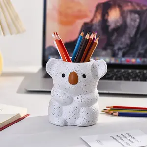 Cross-border cute koala-shaped pen holder, student desktop high-end stationery, multifunctional storage box, decorative ornament