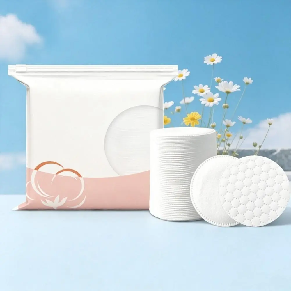 5.8cm Round Disposable Lint-Free Makeup Cotton Pads - Soft, Fluffy, Lightweight, Compact, Highly Absorbent Skincare Accessory for Sensitive Skin Daily Cleansing & Toner Application