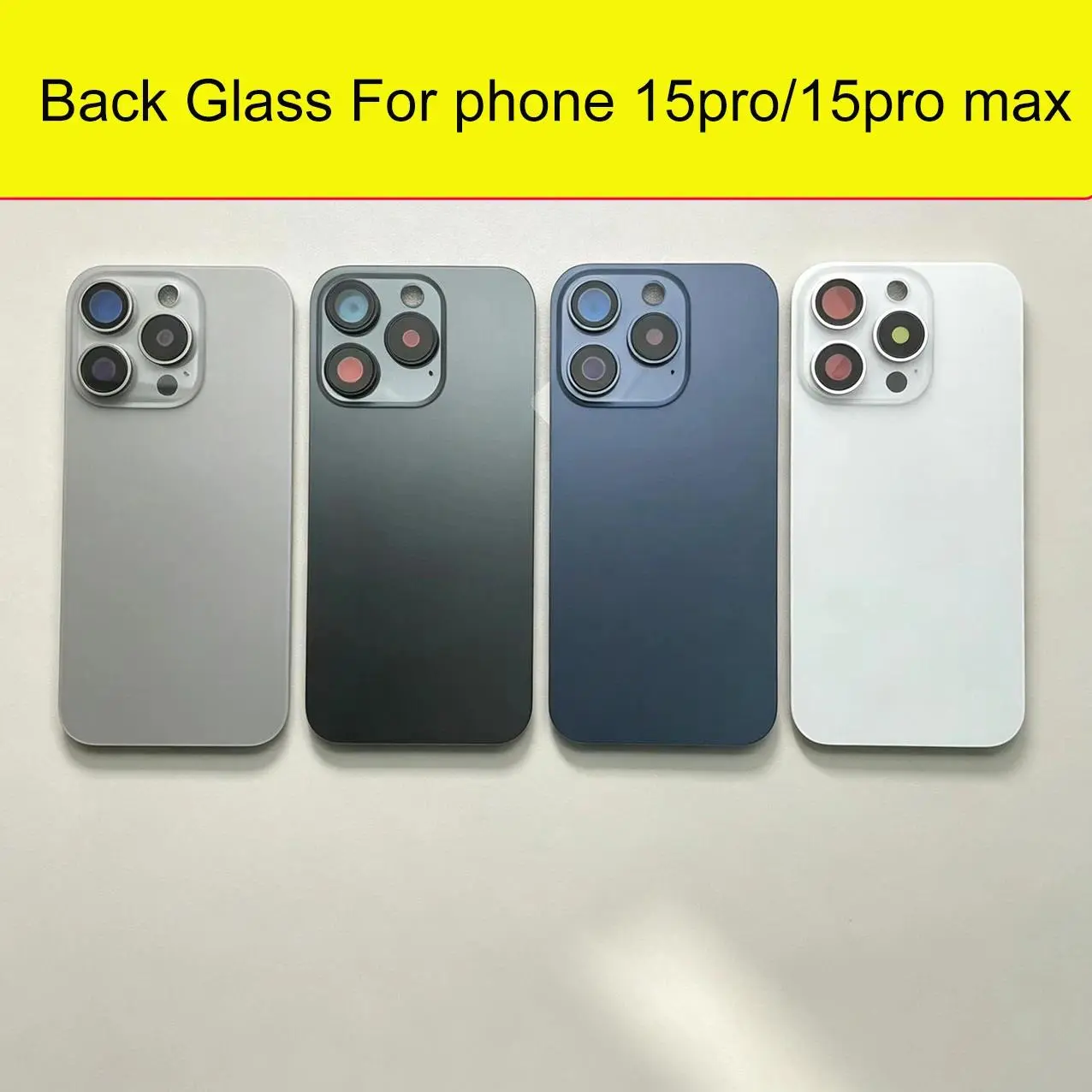 1 Pc Replacement Back Glass for iPhone 15 Pro 15 Pro Max With Magnet Circle Mounting Brackets Repair Spare Parts