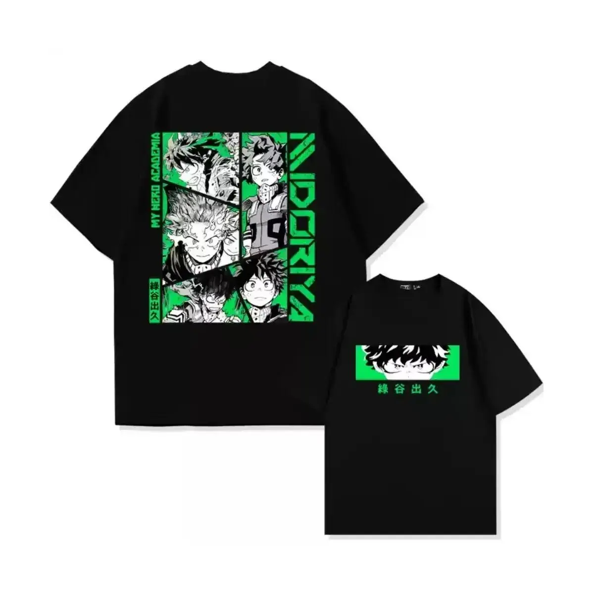 My Hero Academia Midoriya Izuku Printed Men's and Women's Loose Summer Cartoon Anime Adult T-shirt