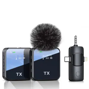 Three in one mini microphone for IOS/Android/camera, high fidelity audio, 48kHz/24 bit, wireless microphone, recording mic, 328 foot range, 20H battery, noise cancelling laptop microphone for live streaming, TikTok，YouTube