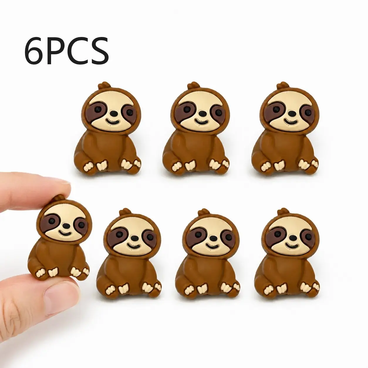 6 Lazy Bear Silicone Beads, Perfect for DIY Jewelry Making, Ideal for Necklaces & Bracelets, Handmade Craft Supplies