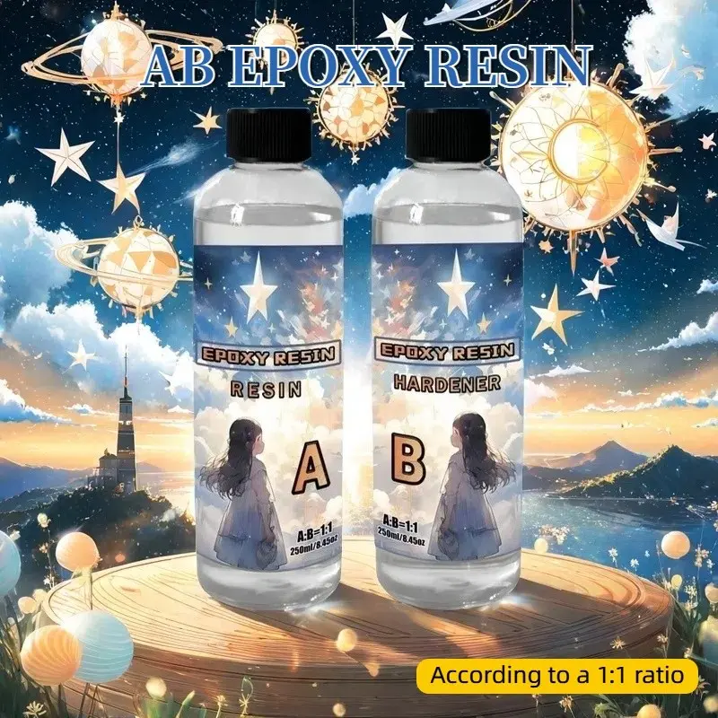 500ML/1000ML Epoxy Resin Kit, Easy Mix, High Gloss, Odorless, Ideal for DIY Crafts, Jewelry, Art Coating, Resin Balm Set