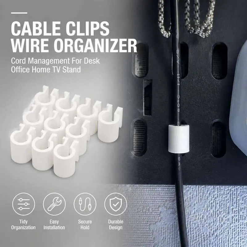 Cable Clips Wire Organizer Cord Management Charging Cord Organizer For Desk Office Home TV Stand Cable Holder Tidy Wire Organizers