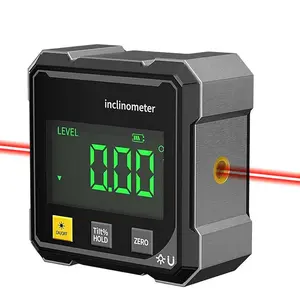 Digital Laser Angle Finder Inclinometer Protractor Tool, 4x90° High Accuracy, Large LED Display, Magnetic Base, USB Rechargeable, Convenient Controls for Woodworking, DIY Projects
