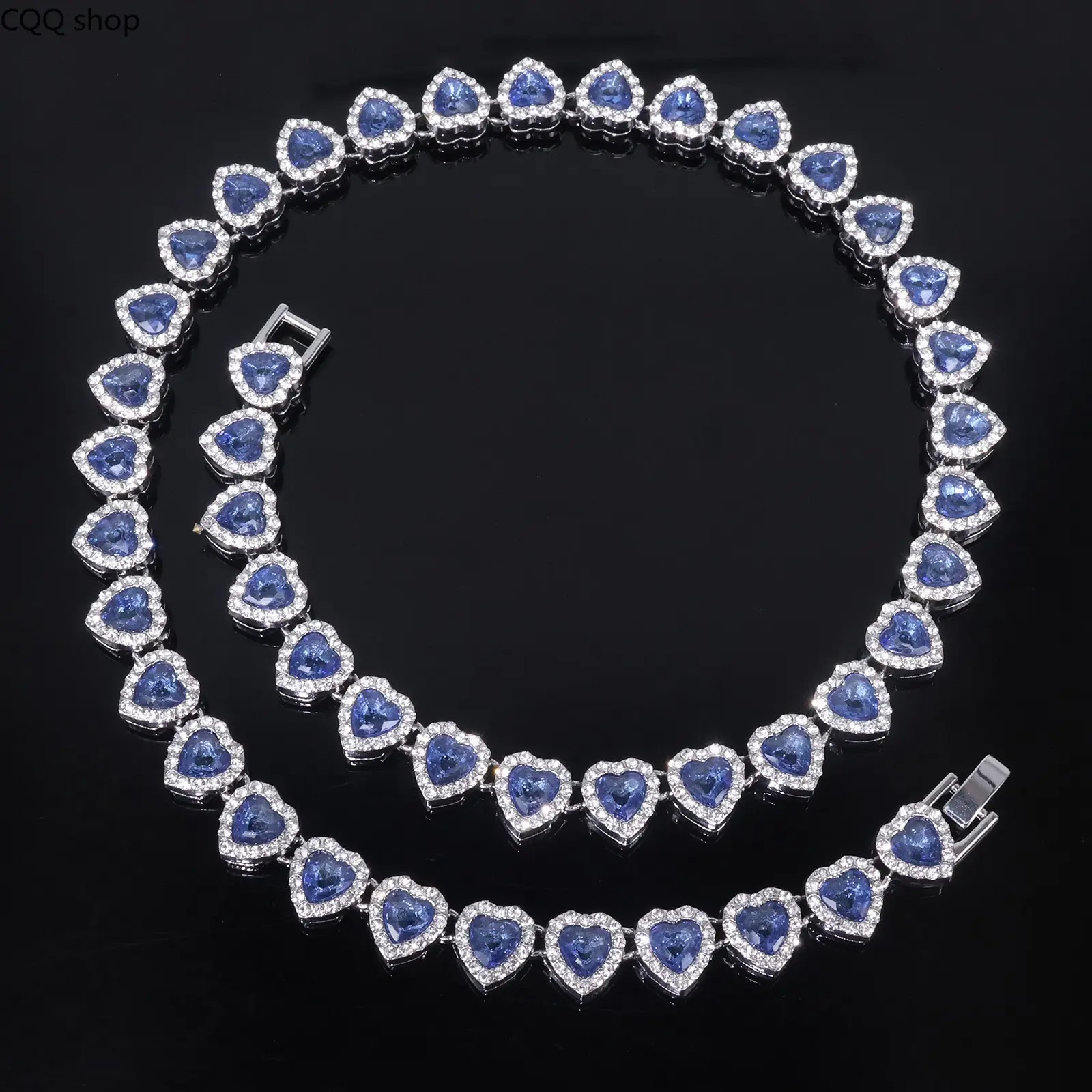 11mm Heart Crystal Iced Out Cuban Link Chain, Rhinestone Inlay Hip Hop Necklace, Unisex Trendy Fashion Jewelry for Street Urban Outfits