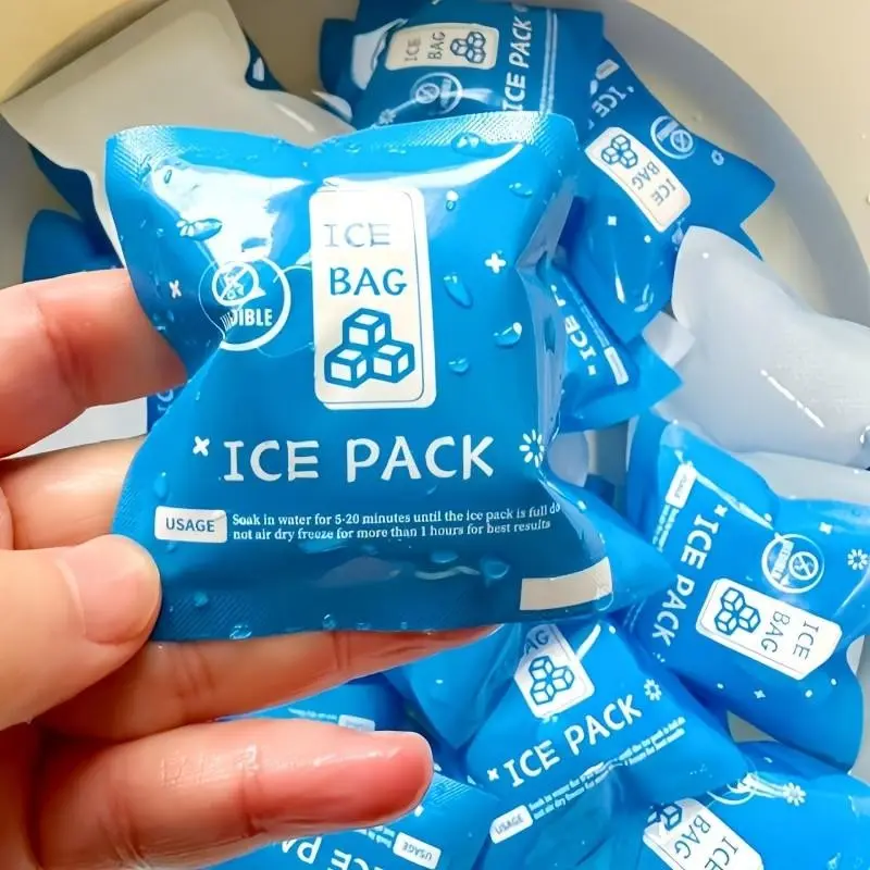 100pcs/200pcs/300pcs/500pcs Reusable Ice Packs, Mini Self-Extruding Ice Bags for Food Preservation, Transportation, Air Travel