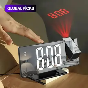 Digital Alarm Clocks for Bedrooms, 1 Count Desktop Digital Clock, Multifunctional USB Powered Digital Clock, USB Powered Clocks, Desktop Electronic Clock #GLOBAL PICKS