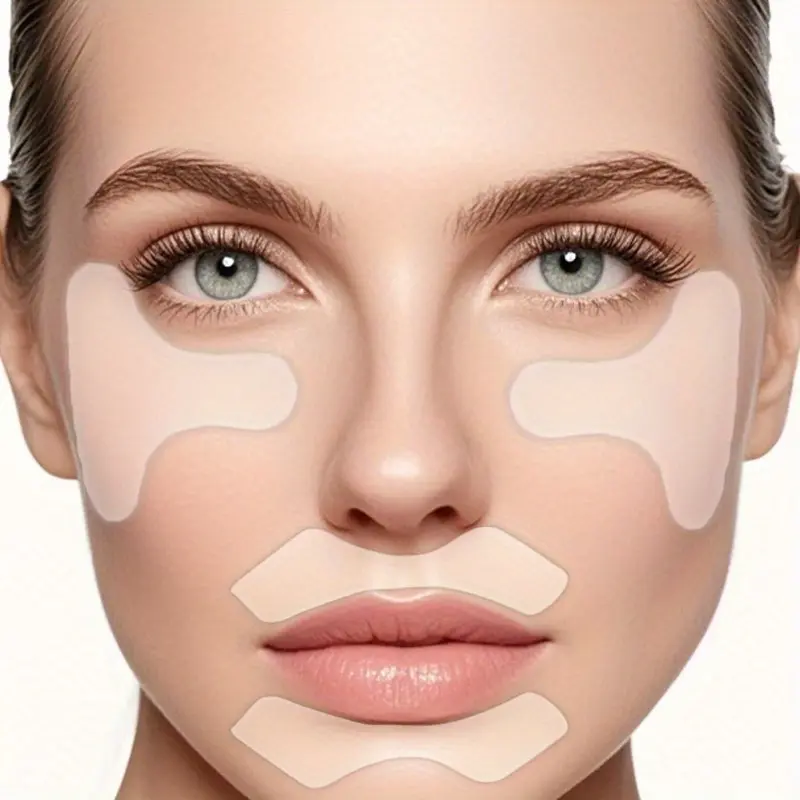 4pcs Silicone face patches without alcohol, transparent patches for eyes and lips, no essence, transparent patches