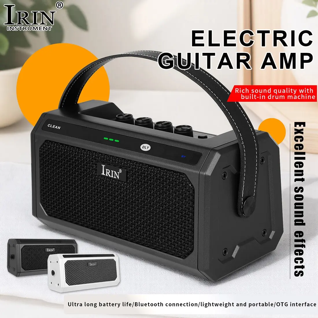 Irin Tg-08 Electric Guitar Speaker, Compact Bluetooth-compatible Charging  Drum Machine, 4 Strings, No Ca Prop 65, Ideal for Music Enthusiasts