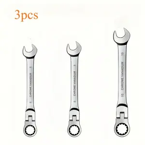3pcs Combination Wrench Set – Steel Polished Finish Metric Wrench Tool Set for Diy Mechanic Repair, Garage & Home Use, Durable Heat-treated Construction, Non-slip Grip, Essential Hand Tools for Automotive, Plumbing & General Maintenance Tasks