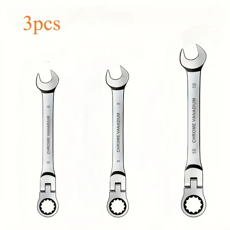 3pcs Combination Wrench Set – Steel Polished Finish Metric Wrench Tool Set for Diy Mechanic Repair, Garage & Home Use, Durable Heat-treated Construction, Non-slip Grip, Essential Hand Tools for Automotive, Plumbing & General Maintenance Tasks