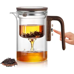 Enchanti Tea Pot, Magic Glass Teapot with Strainer,Magnetic Water Separation with Infuser -600ML/20.3oz