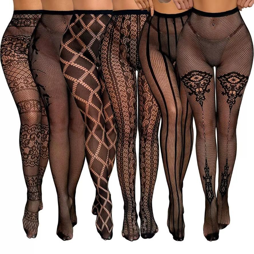 2026 New 6/3/1 Pack Black Fishnet Stockings, High Waist Suspender Pantyhose Set, Trendy Women's Outfit Accessories