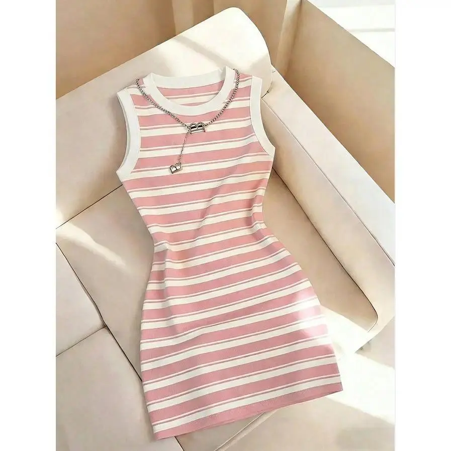 Sunny Day Striped Bodycon Dress | Sleeveless Round Neck – Perfect for Brunch & Strolls