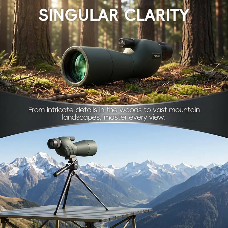 60mm Large Aperture Zoom Monocular Telescope Set - 75x Magnification, Metal Tripod Stand, Black Carrying Case, Anti-slip Grip, Anti-sweat Design for Target Practice, Bird Watching